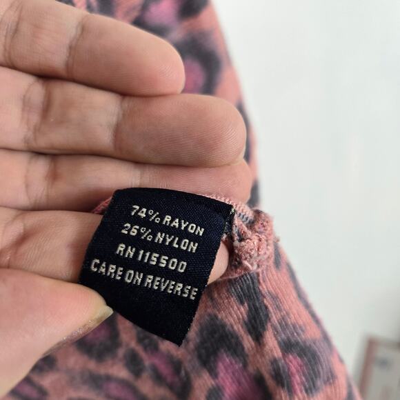 Boston Proper cheetah print open cardigan pink pleated - Picture 5 of 6